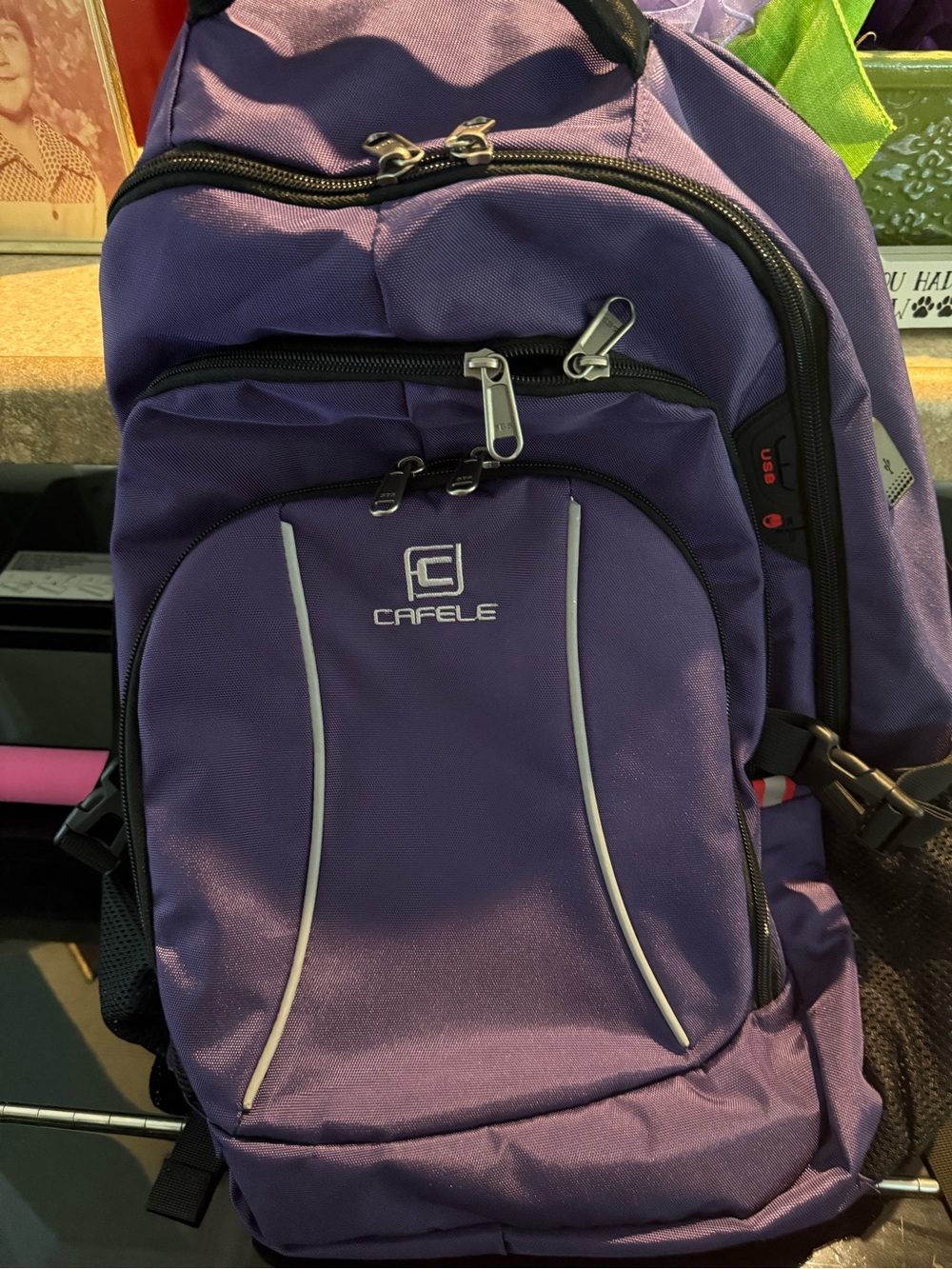 Cafele Purple Laptop Backpack